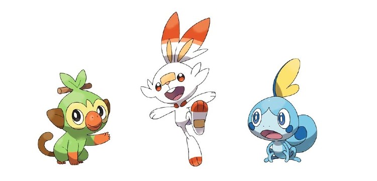 Grookey, Scorbunny, Sobble are the Starter Pokémon in Pokémon Sword and Shield.