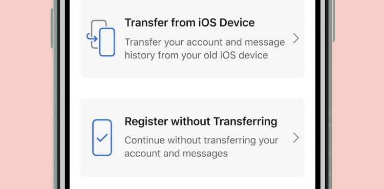 Signal iOS transfer data